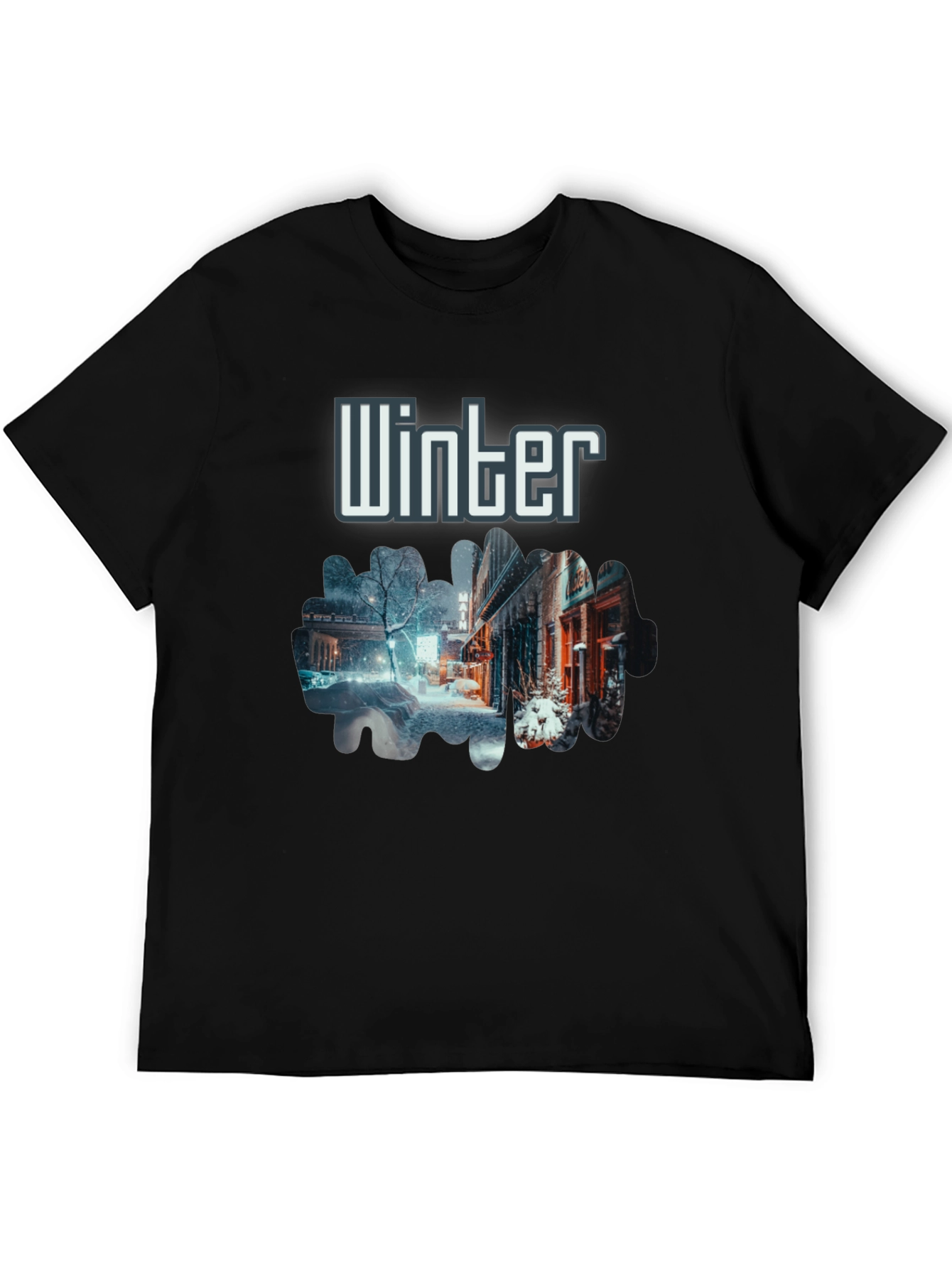 Winter Street Scene Graphic T-Shirt
