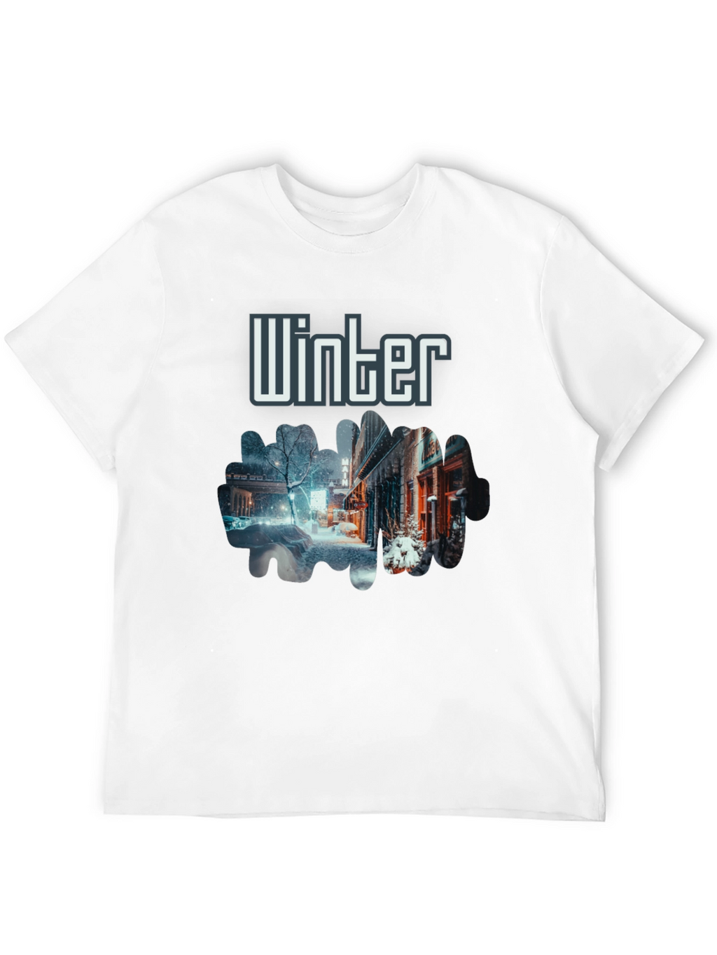 Winter Street Scene Graphic T-Shirt