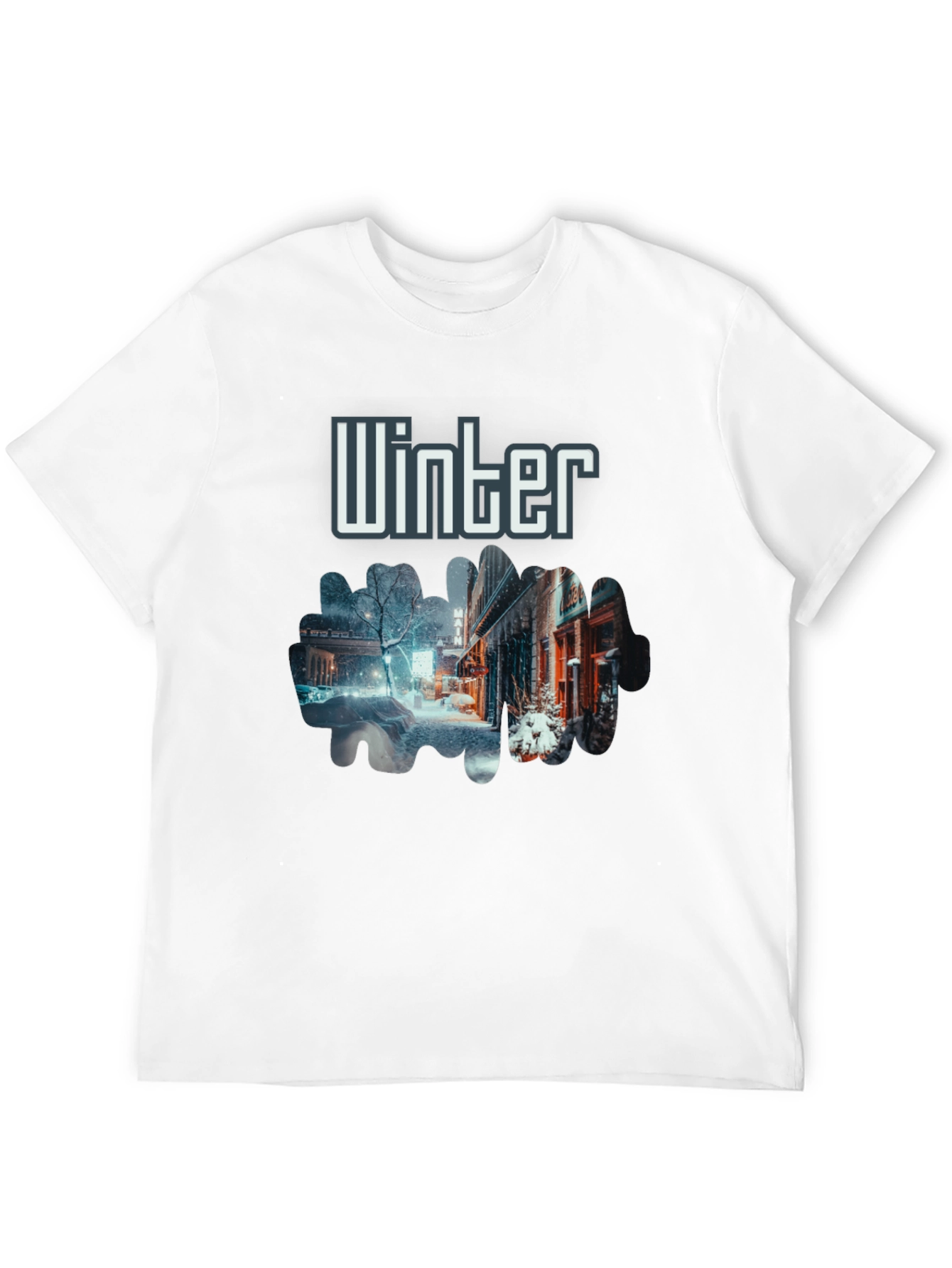 Winter Street Scene Graphic T-Shirt