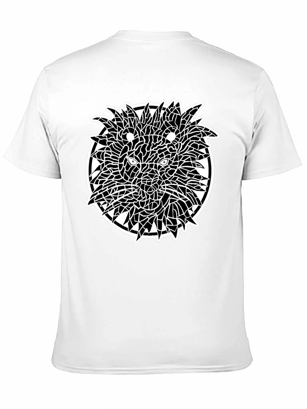 Mosaic Lion Graphic Black T-Shirt