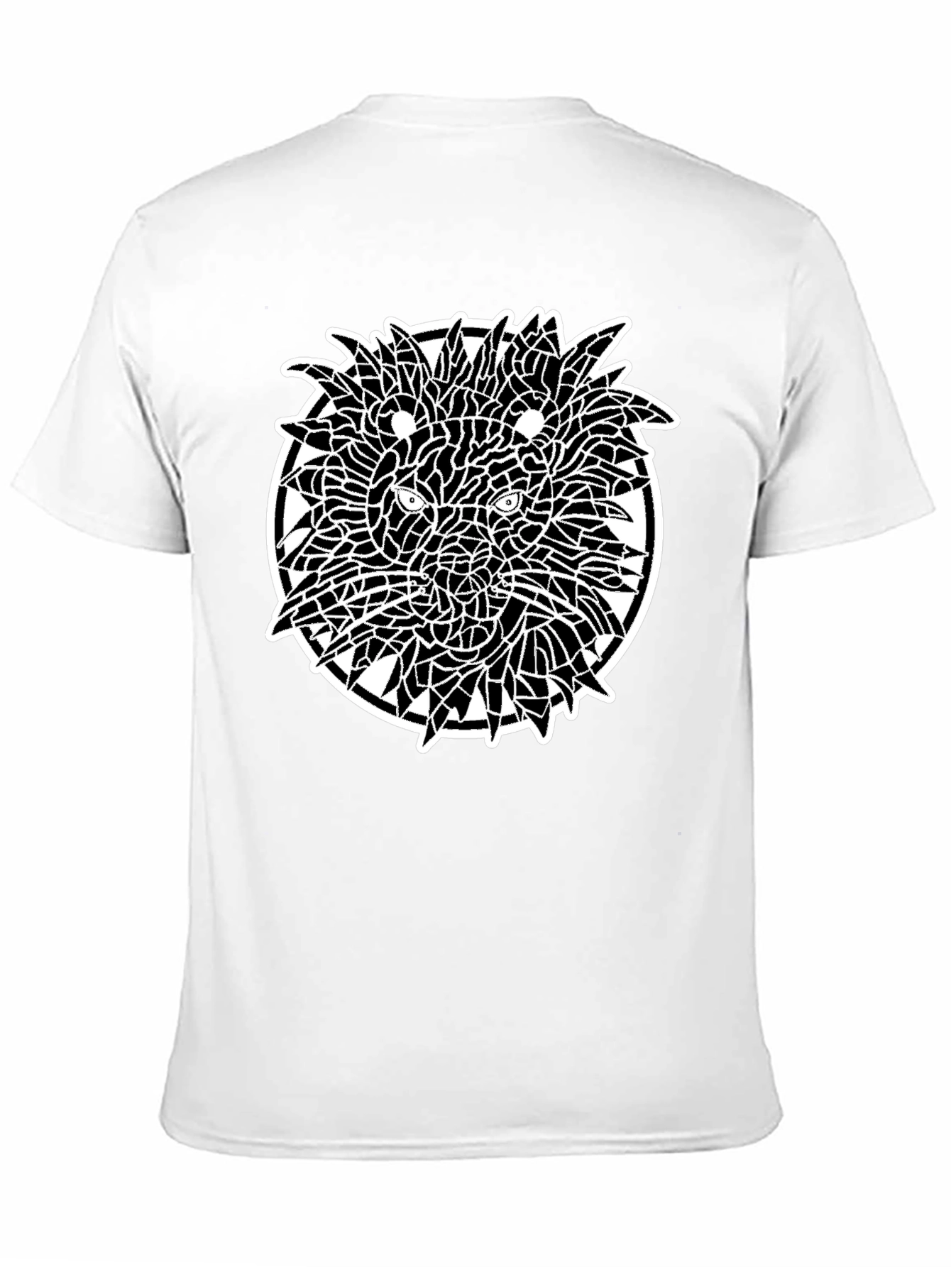 Mosaic Lion Graphic Black T-Shirt