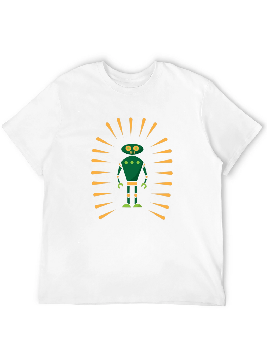 Retro Robot Graphic Tee - Sci-Fi Style Black T-Shirt