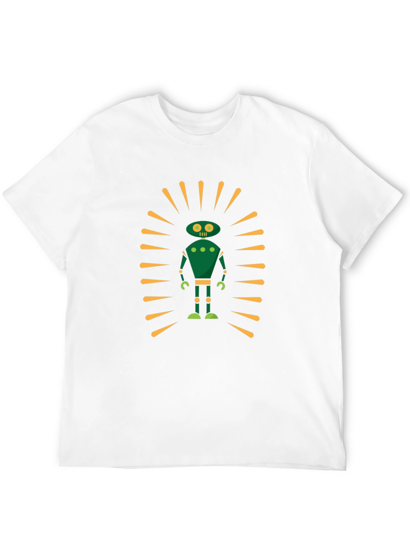Retro Robot Graphic Tee - Sci-Fi Style Black T-Shirt
