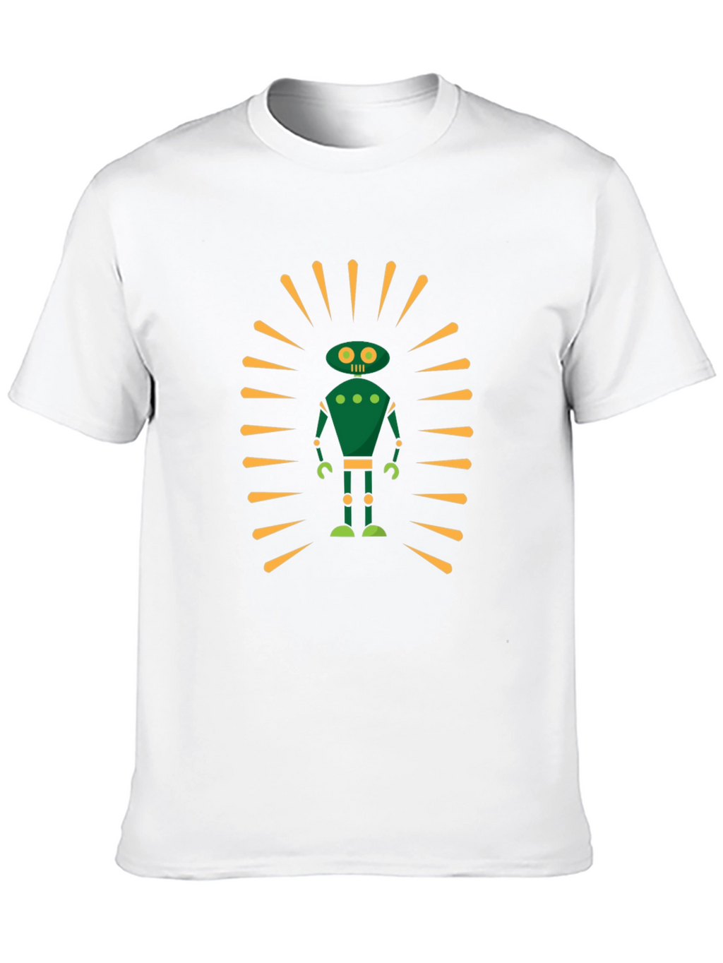 Retro Robot Graphic Tee - Sci-Fi Style Black T-Shirt