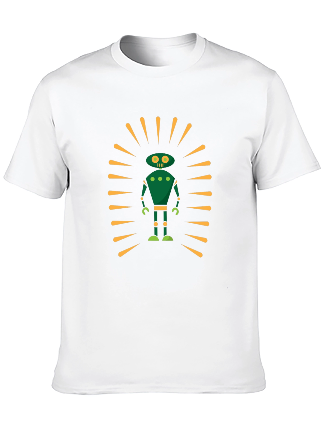 Retro Robot Graphic Tee - Sci-Fi Style Black T-Shirt
