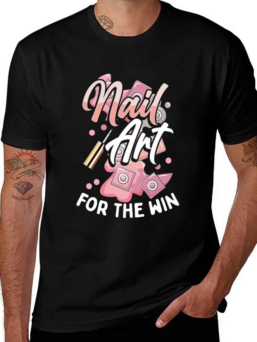 Nail Art for the Win Black T-Shirt