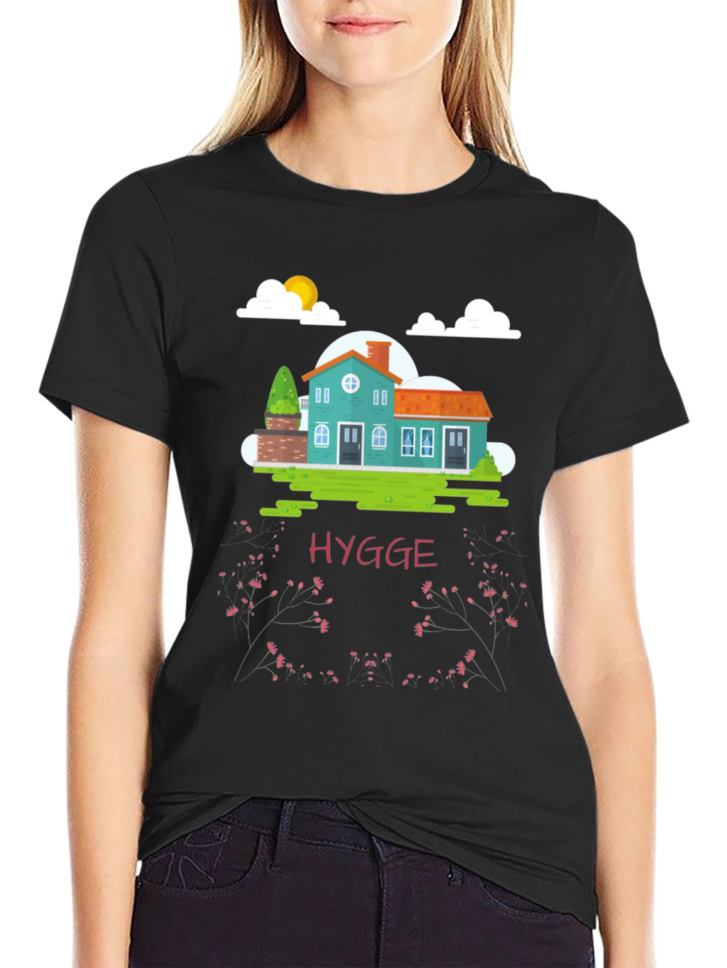 Hygge House Black T-Shirt - Cozy Comfort