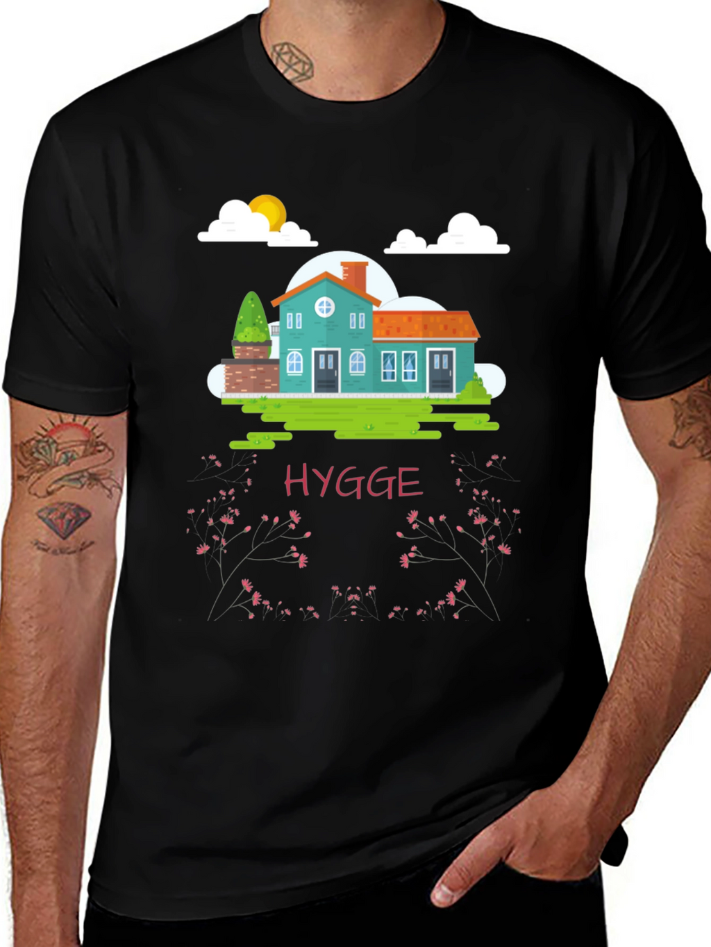 Hygge House Black T-Shirt - Cozy Comfort