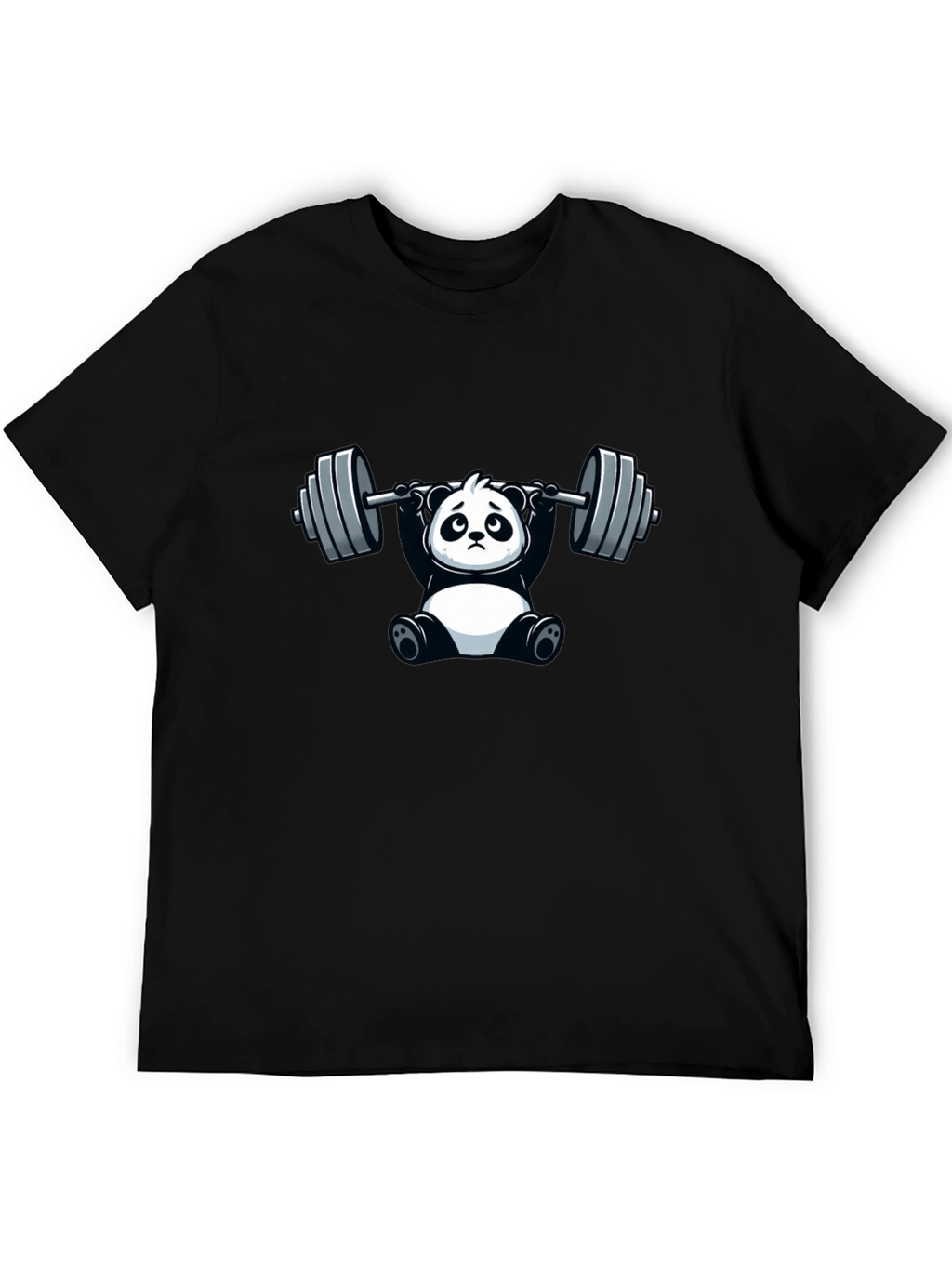 Funny Panda Lifting Barbell T-Shirt
