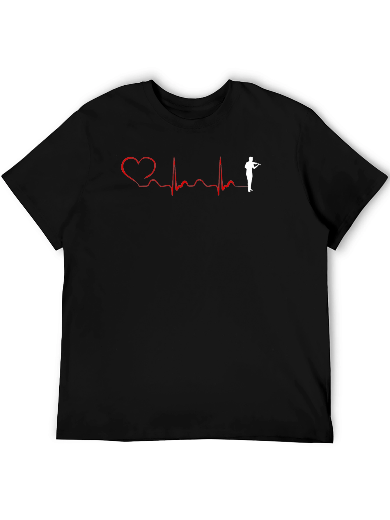 Heartbeat Violin Player Graphic Tee - Black