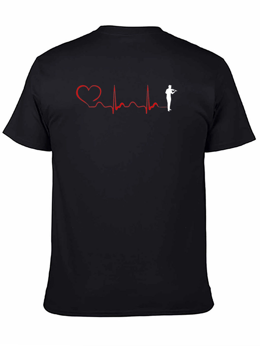 Heartbeat Violin Player Graphic Tee - Black