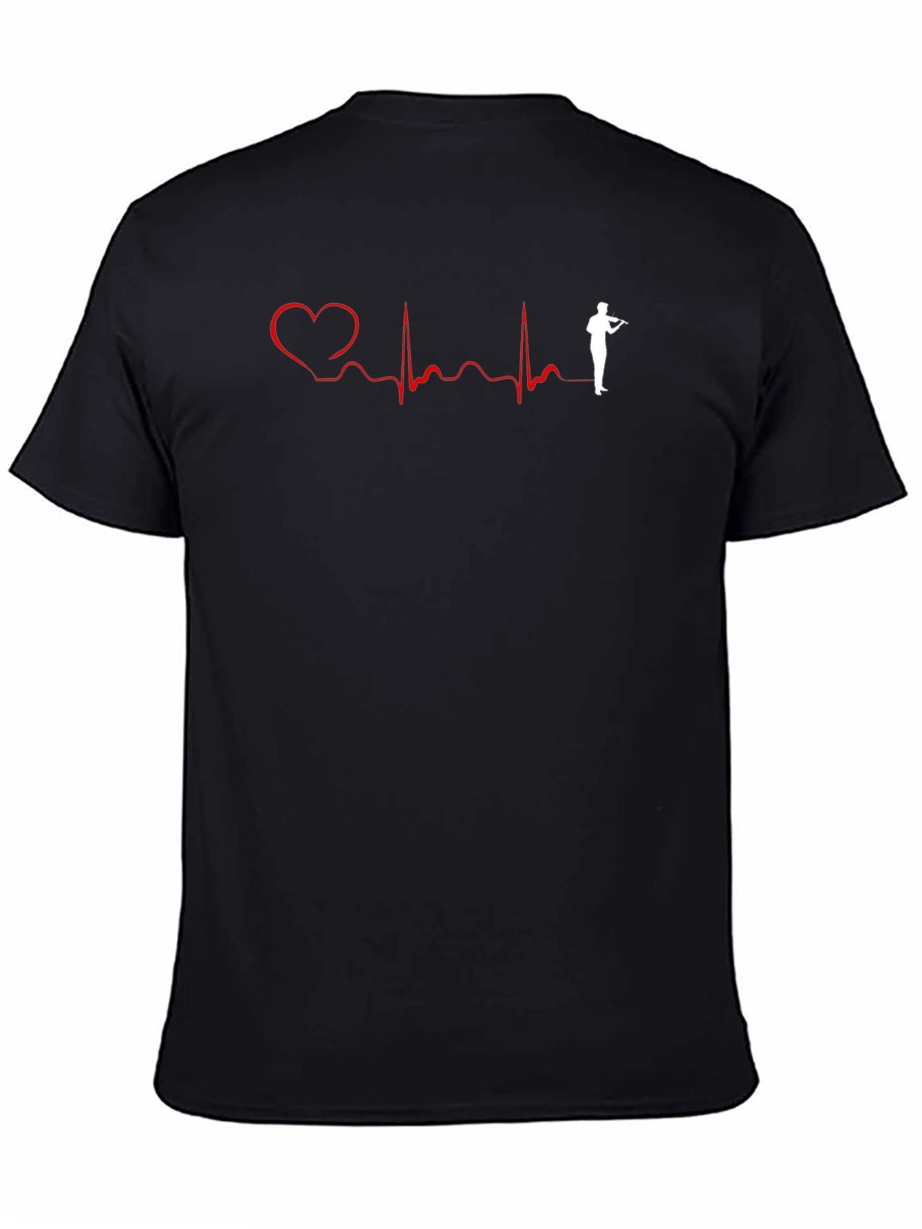 Heartbeat Violin Player Graphic Tee - Black
