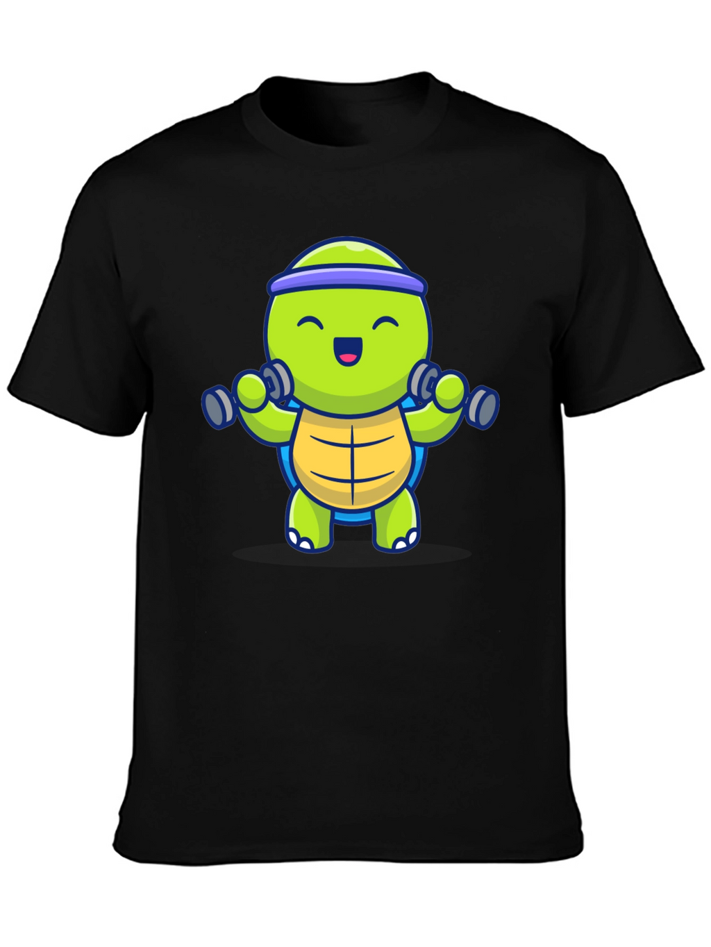 Turtle Lifting Weights Graphic Tee - Black