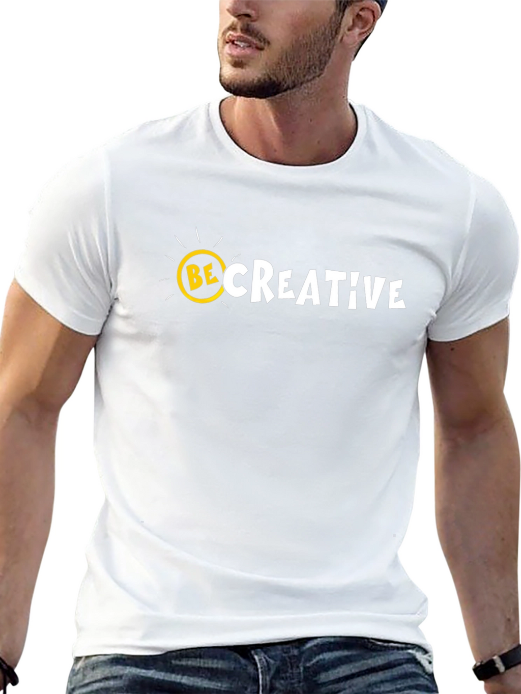 Be Creative Graphic Tee - Mens Black Cotton T-Shirt
