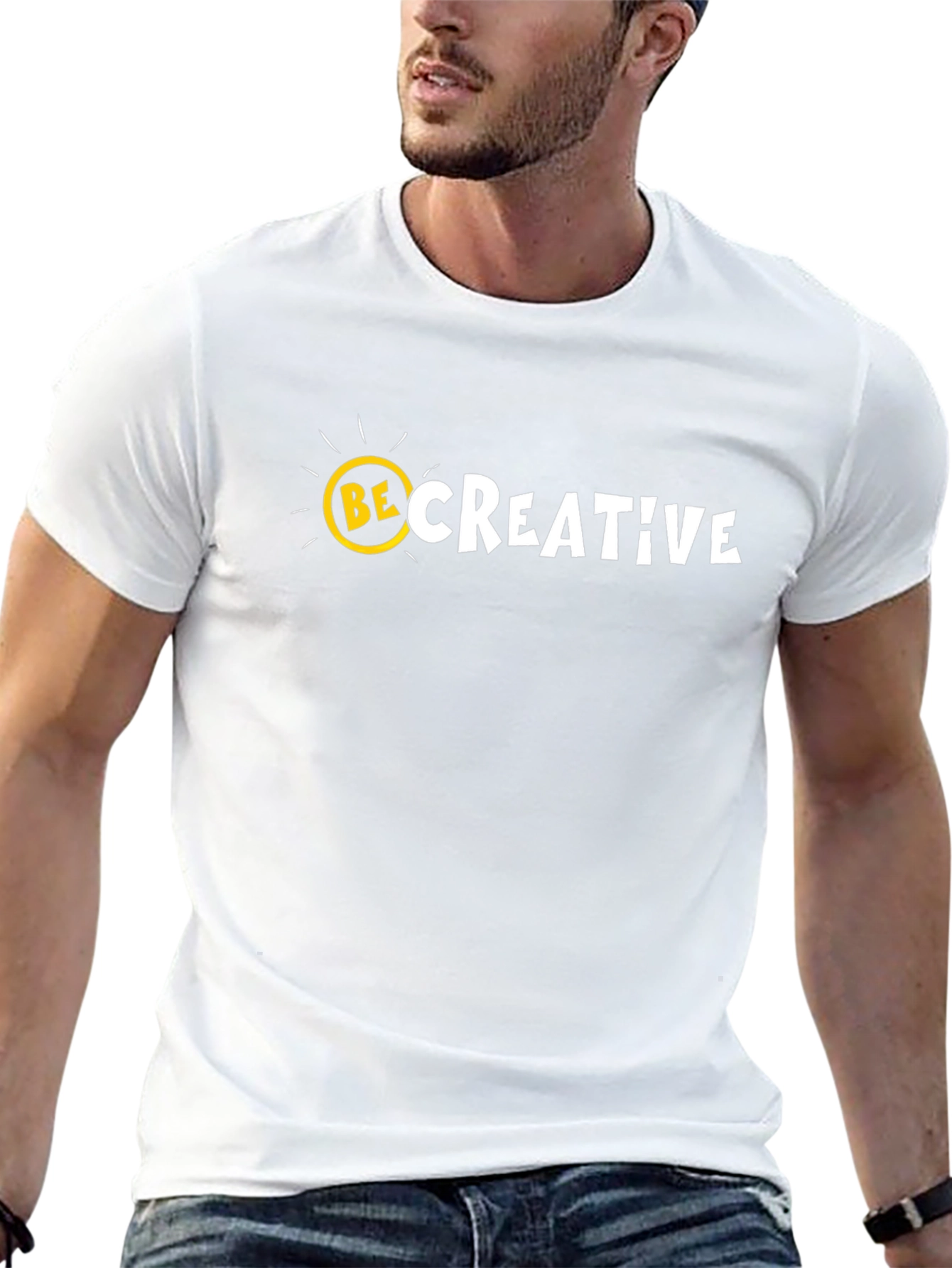 Be Creative Graphic Tee - Mens Black Cotton T-Shirt