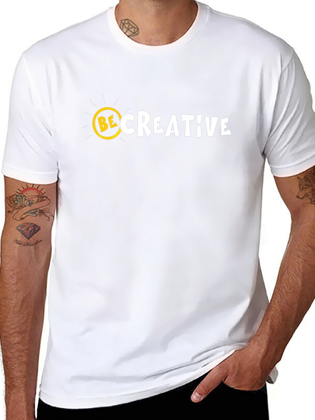 Be Creative Graphic Tee - Mens Black Cotton T-Shirt