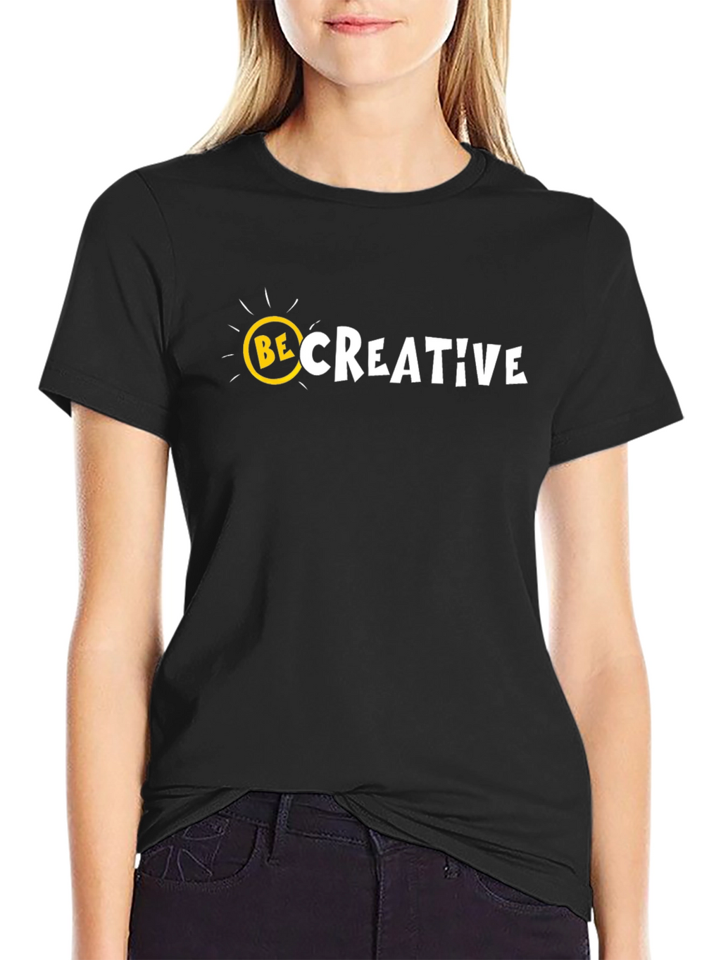 Be Creative Graphic Tee - Mens Black Cotton T-Shirt