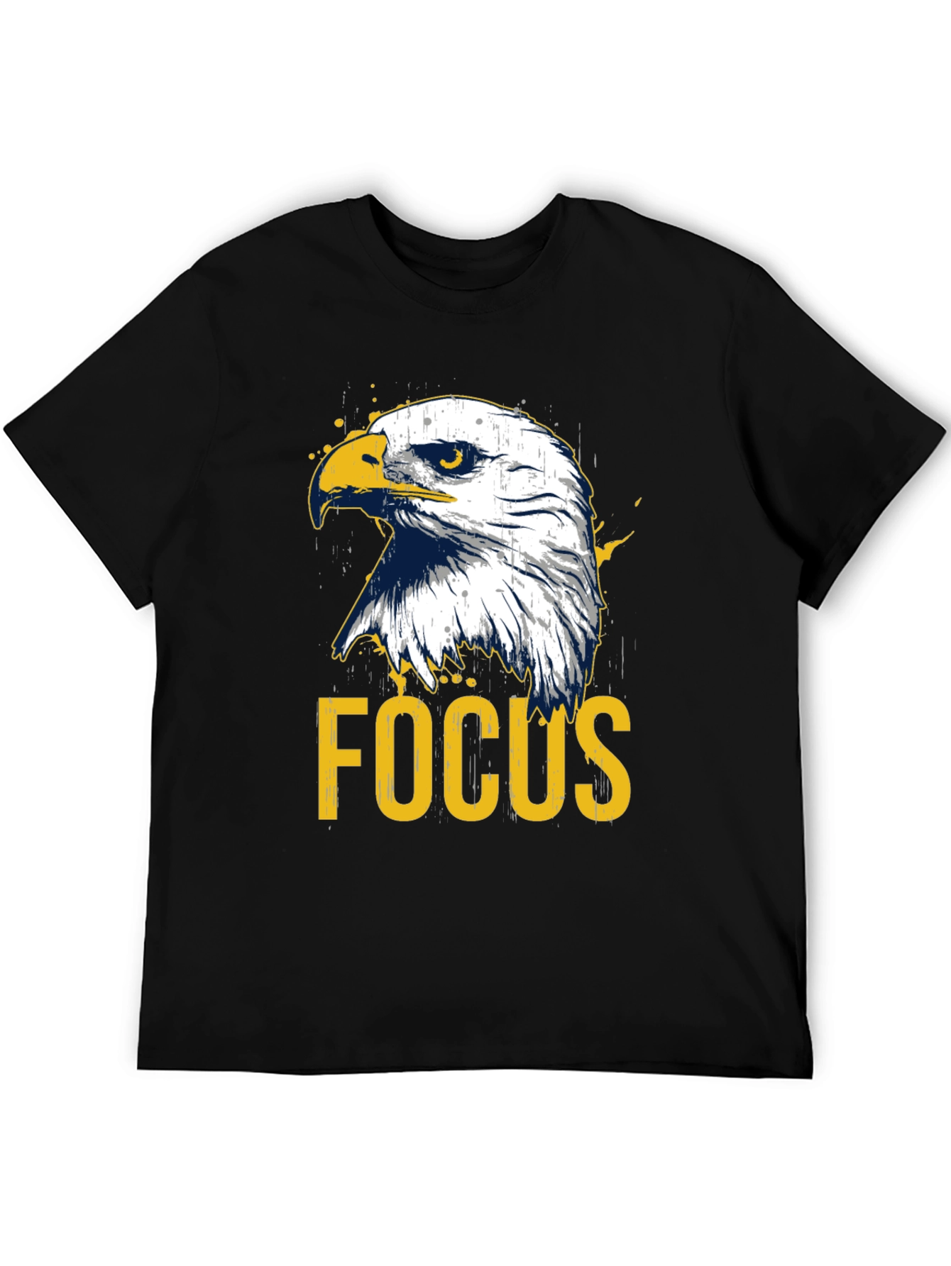 Eagle Focus Graphic Tee - Black Cotton T-Shirt