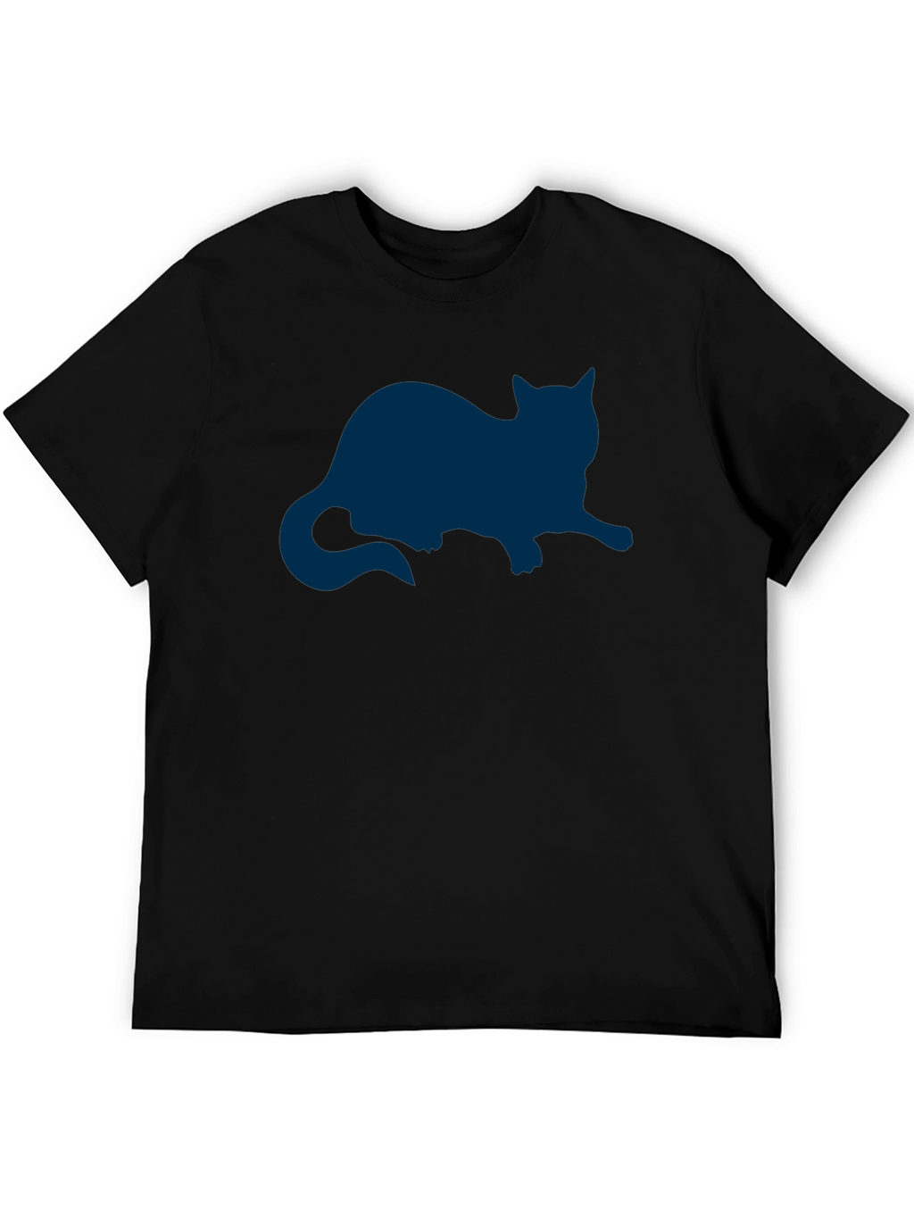 Cat Silhouette Graphic Tee - Relaxed Fit