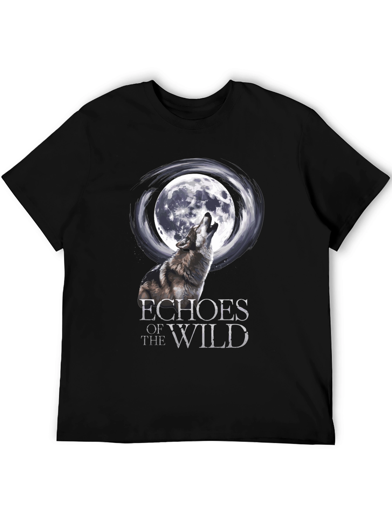 Wolf Howling at Moon Graphic T-Shirt - Echoes of the Wild