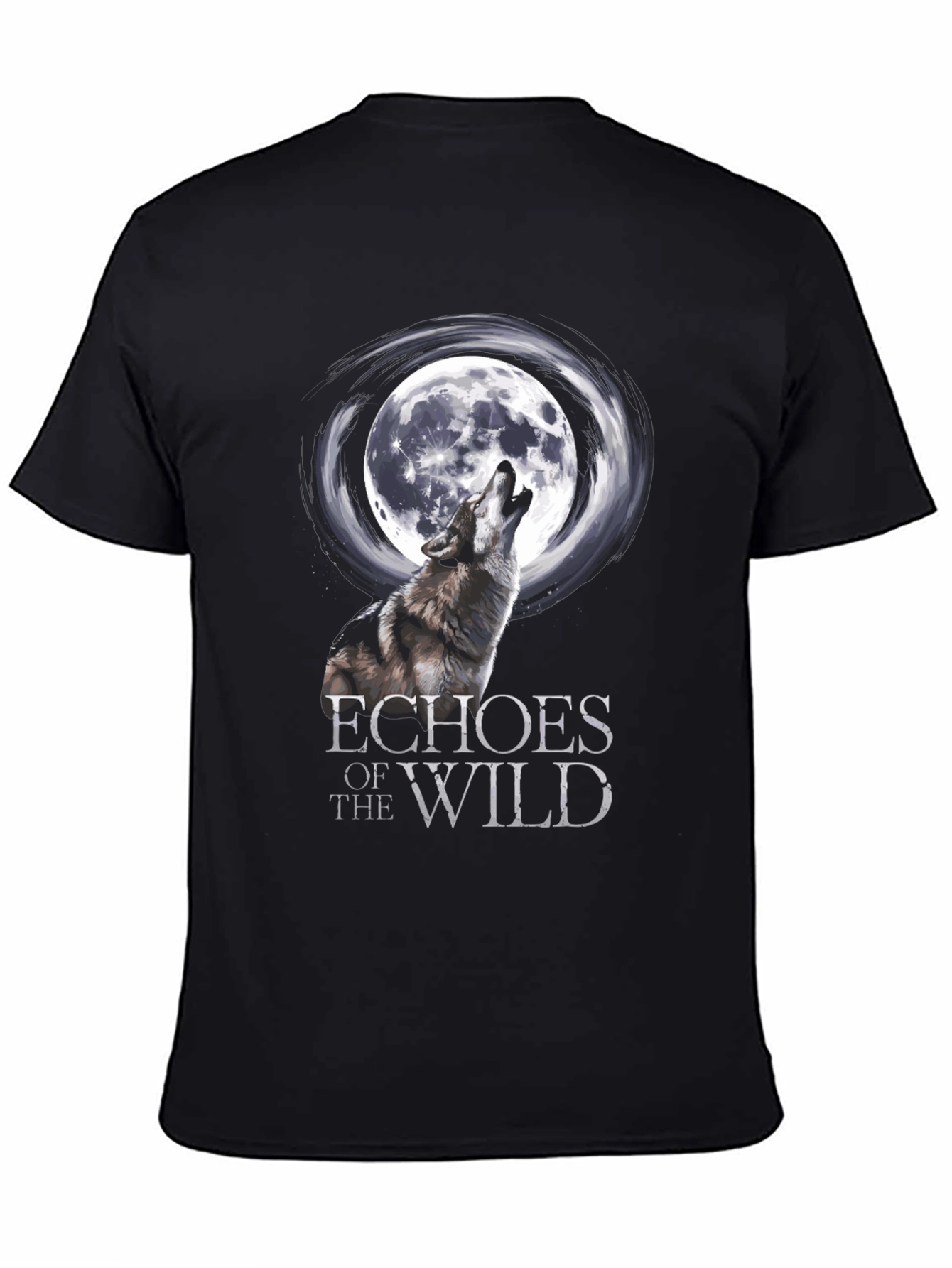 Wolf Howling at Moon Graphic T-Shirt - Echoes of the Wild