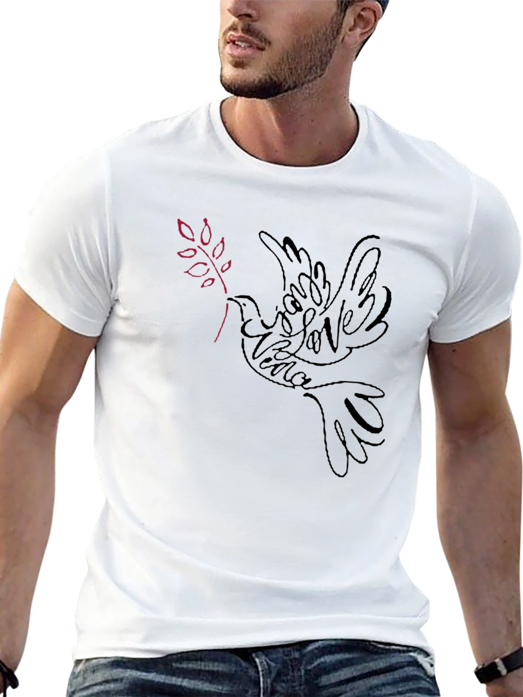 Dove Peace Love Graphic T-Shirt