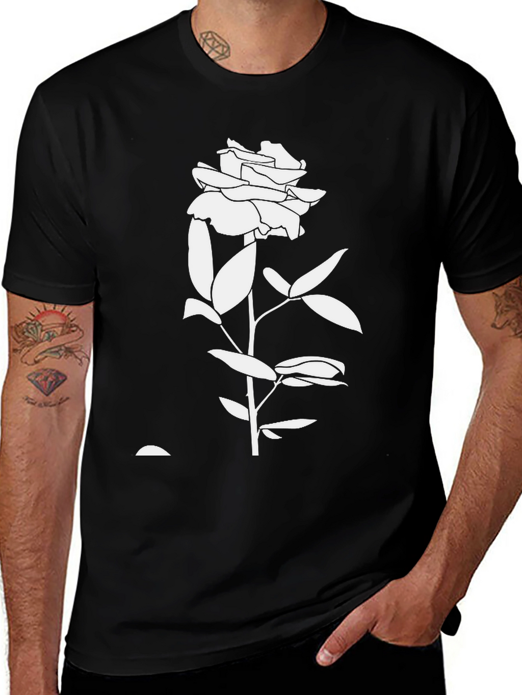Black Rose Graphic Tee - Stylish & Comfortable