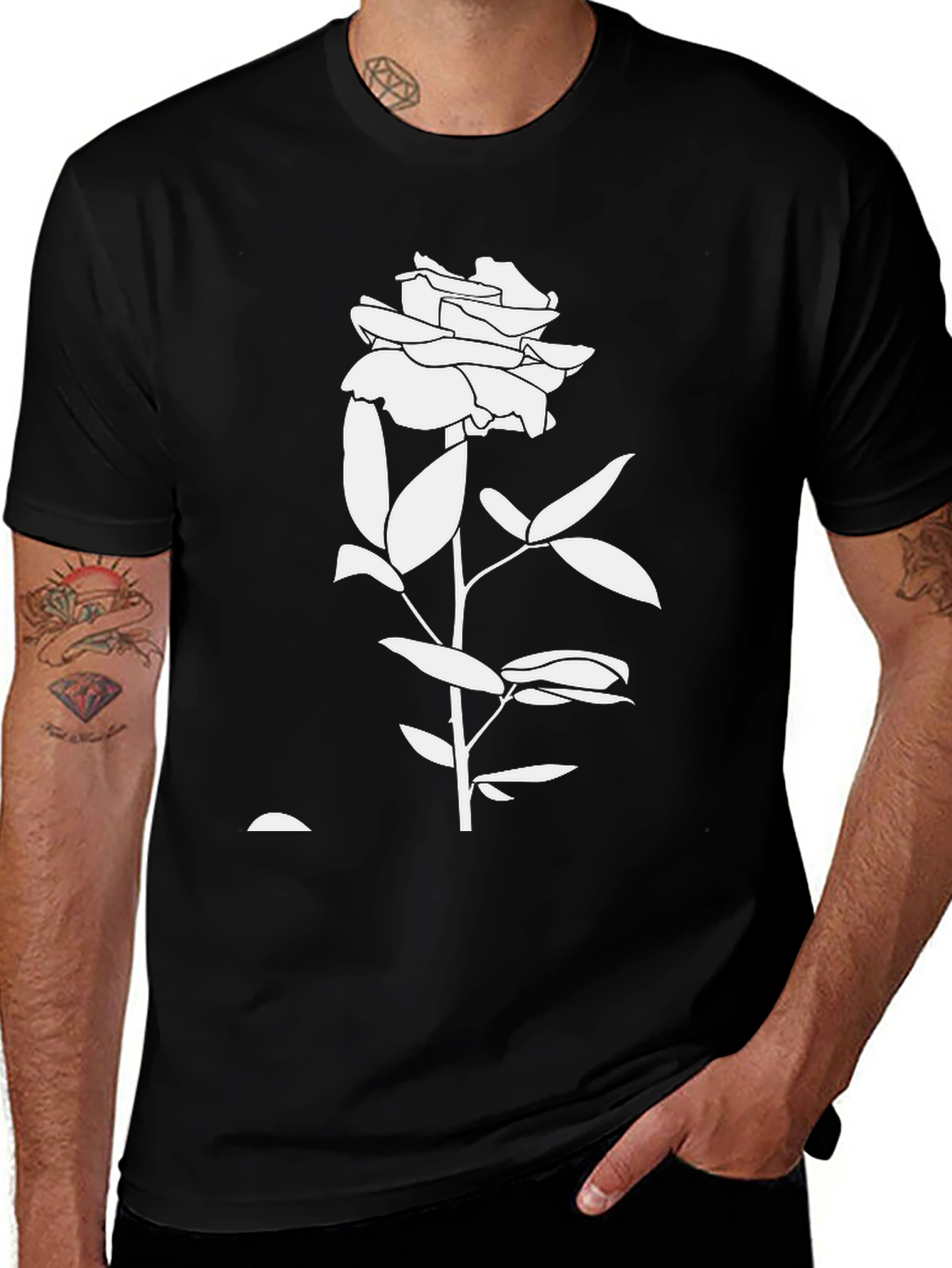Black Rose Graphic Tee - Stylish & Comfortable