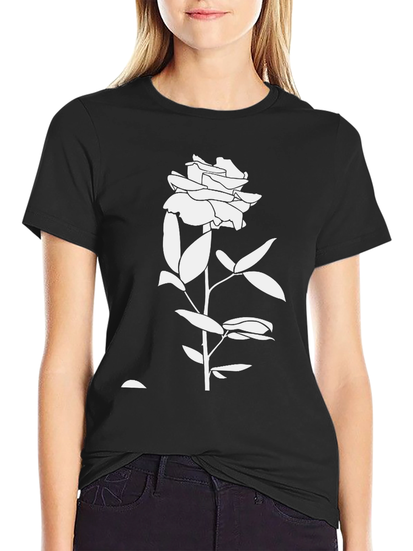 Black Rose Graphic Tee - Stylish & Comfortable