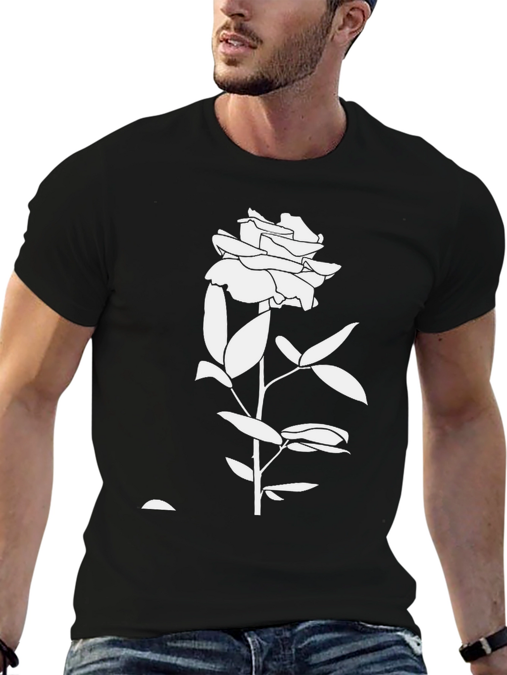Black Rose Graphic Tee - Stylish & Comfortable