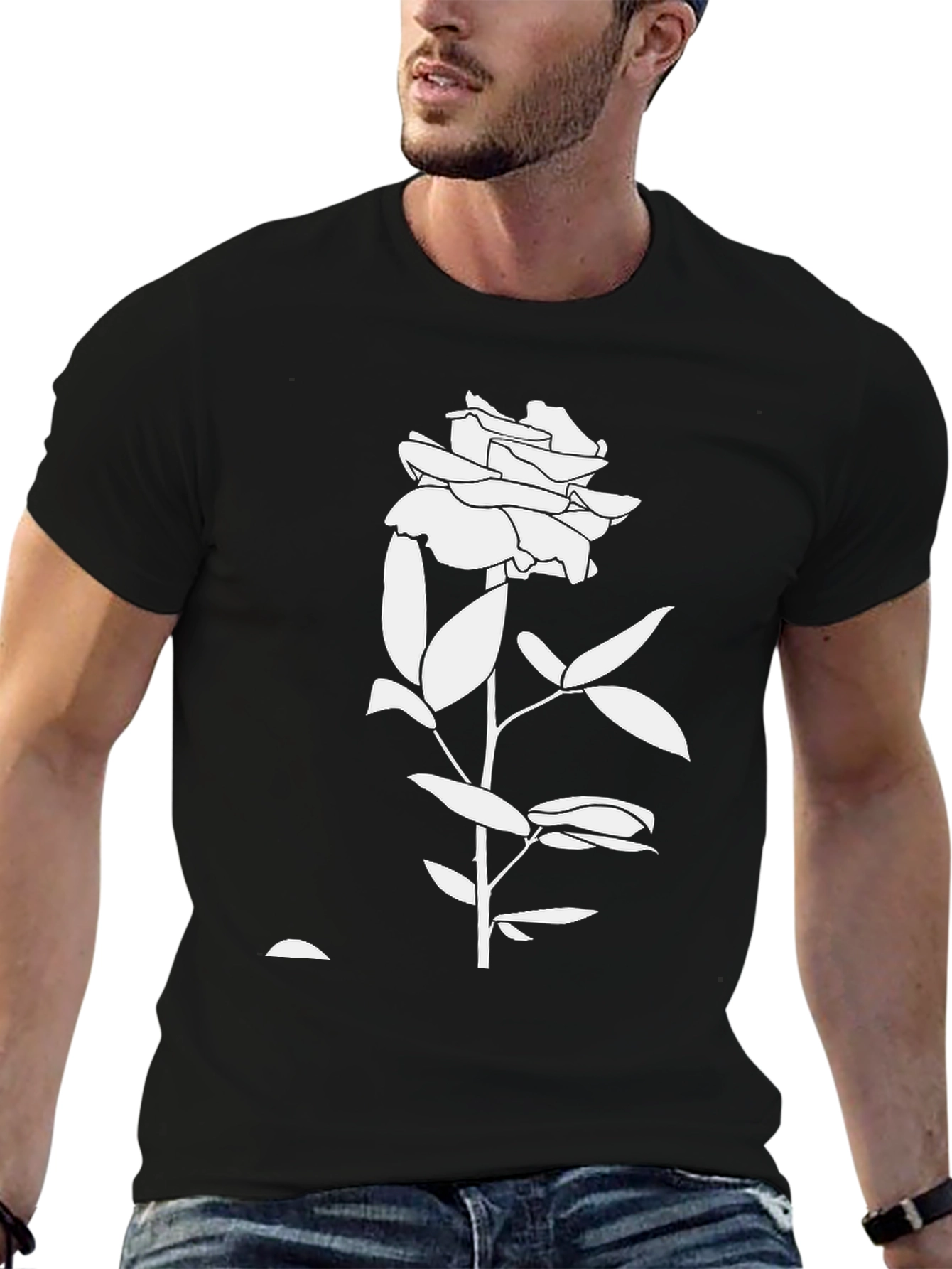 Black Rose Graphic Tee - Stylish & Comfortable