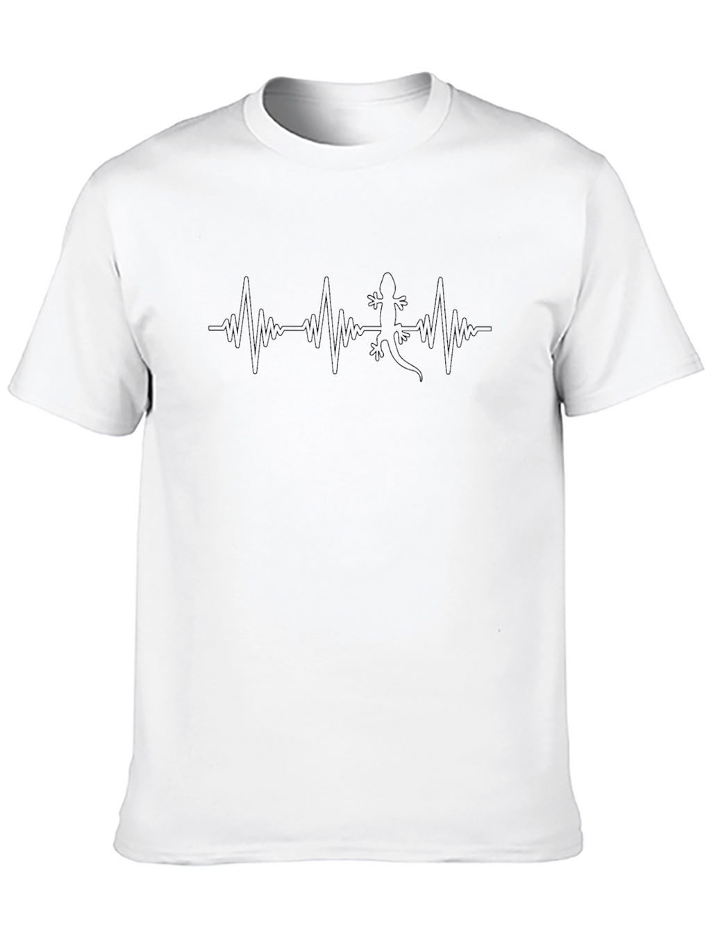 Mens Black Lizard Heartbeat Graphic Tee