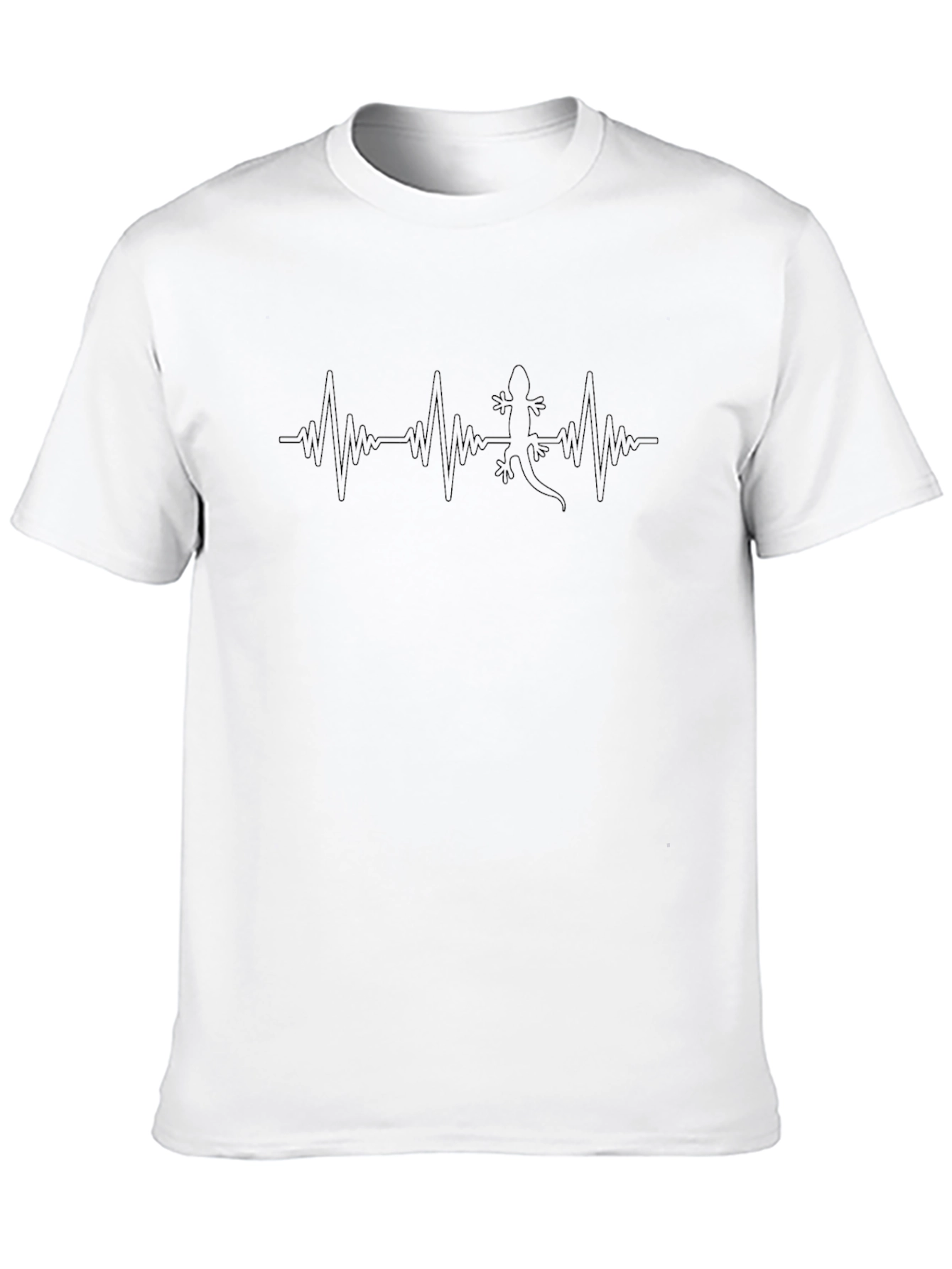 Mens Black Lizard Heartbeat Graphic Tee