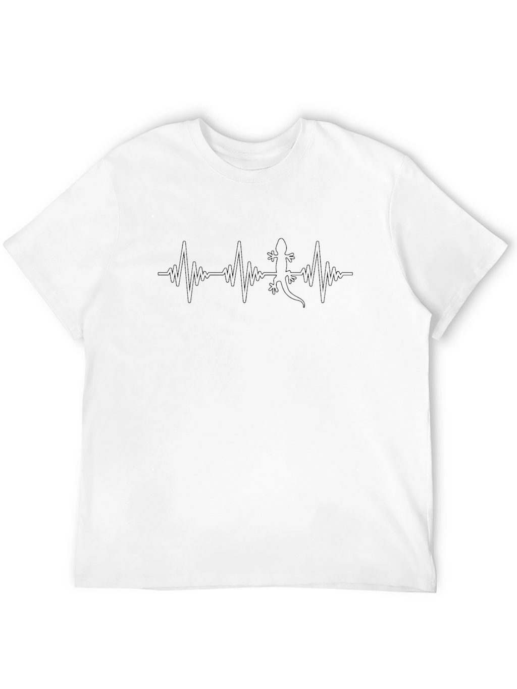 Mens Black Lizard Heartbeat Graphic Tee