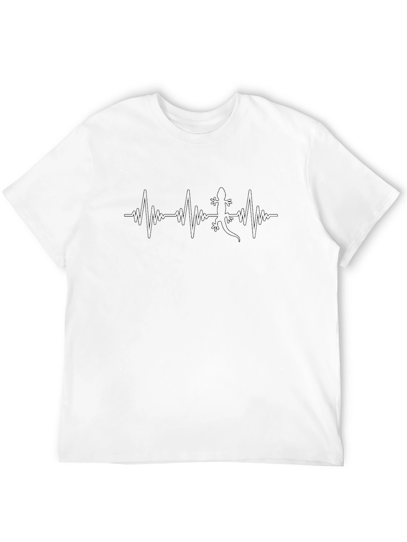 Mens Black Lizard Heartbeat Graphic Tee