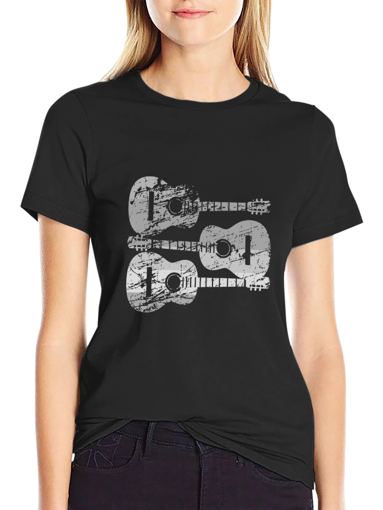 Cool Guitar Tee - Black Cotton T-Shirt for Musicians