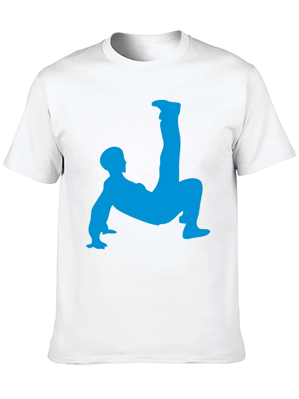 Unique Black T-Shirt with Blue Acrobat Design