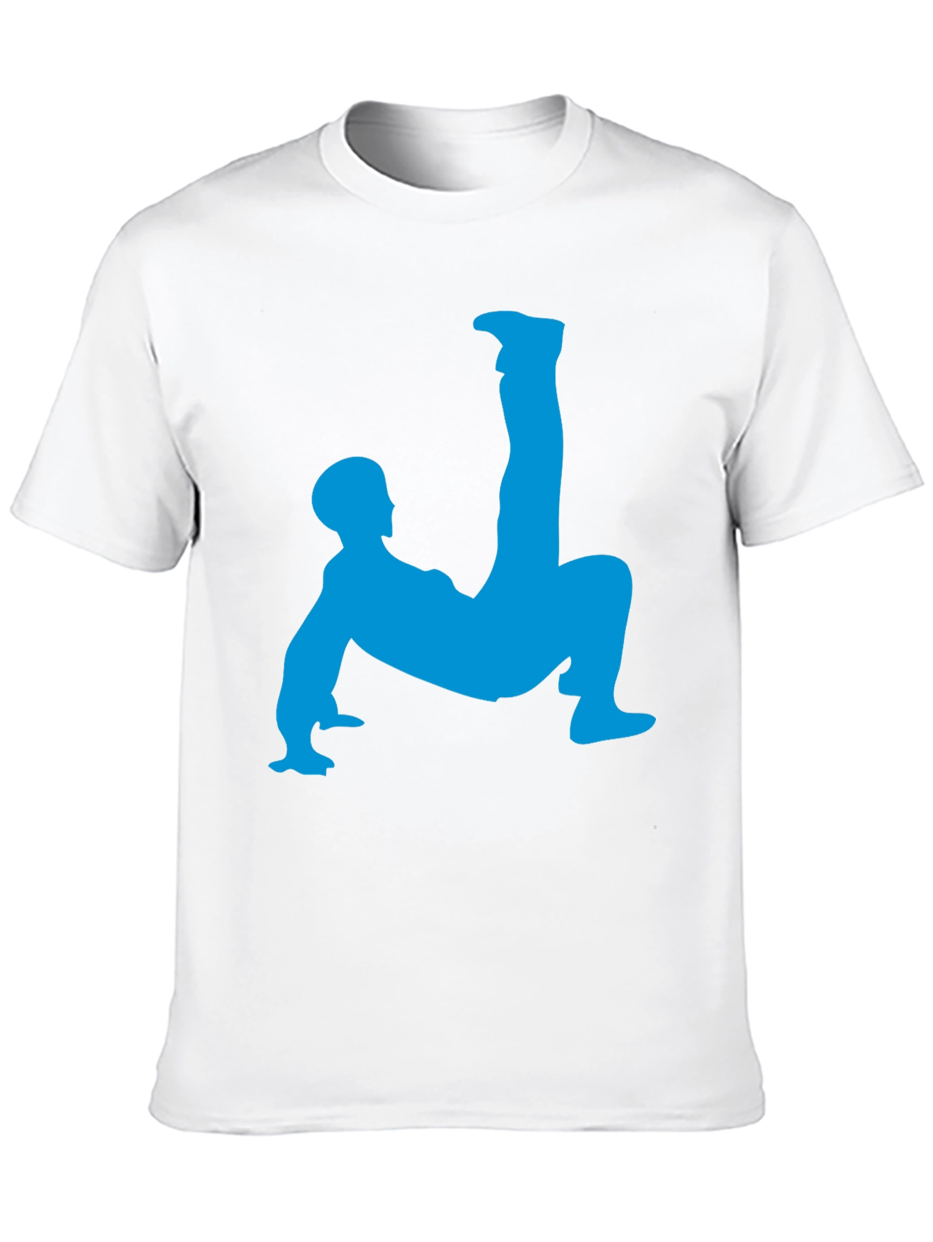 Unique Black T-Shirt with Blue Acrobat Design