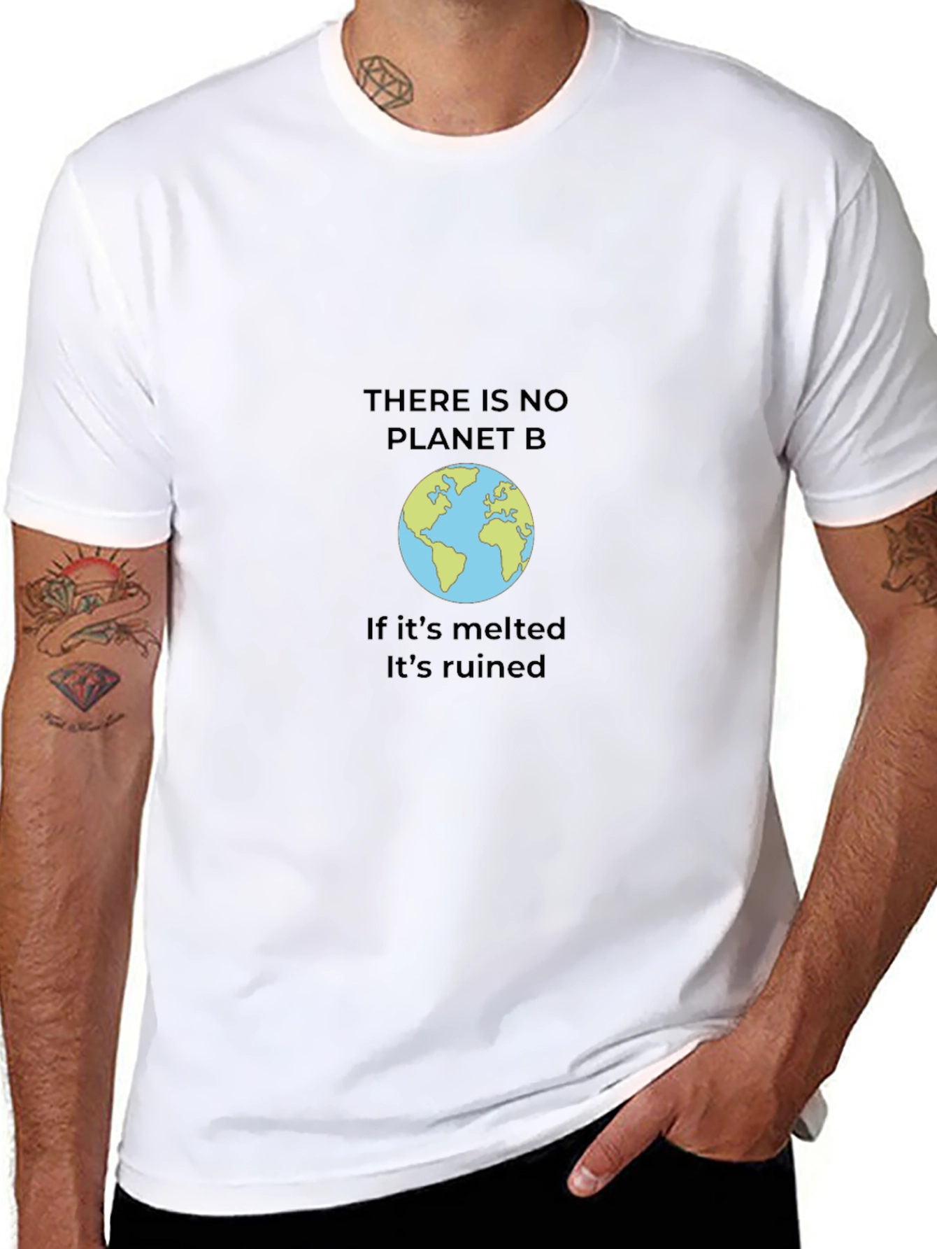Eco-Friendly Black T-Shirt - Save the Planet