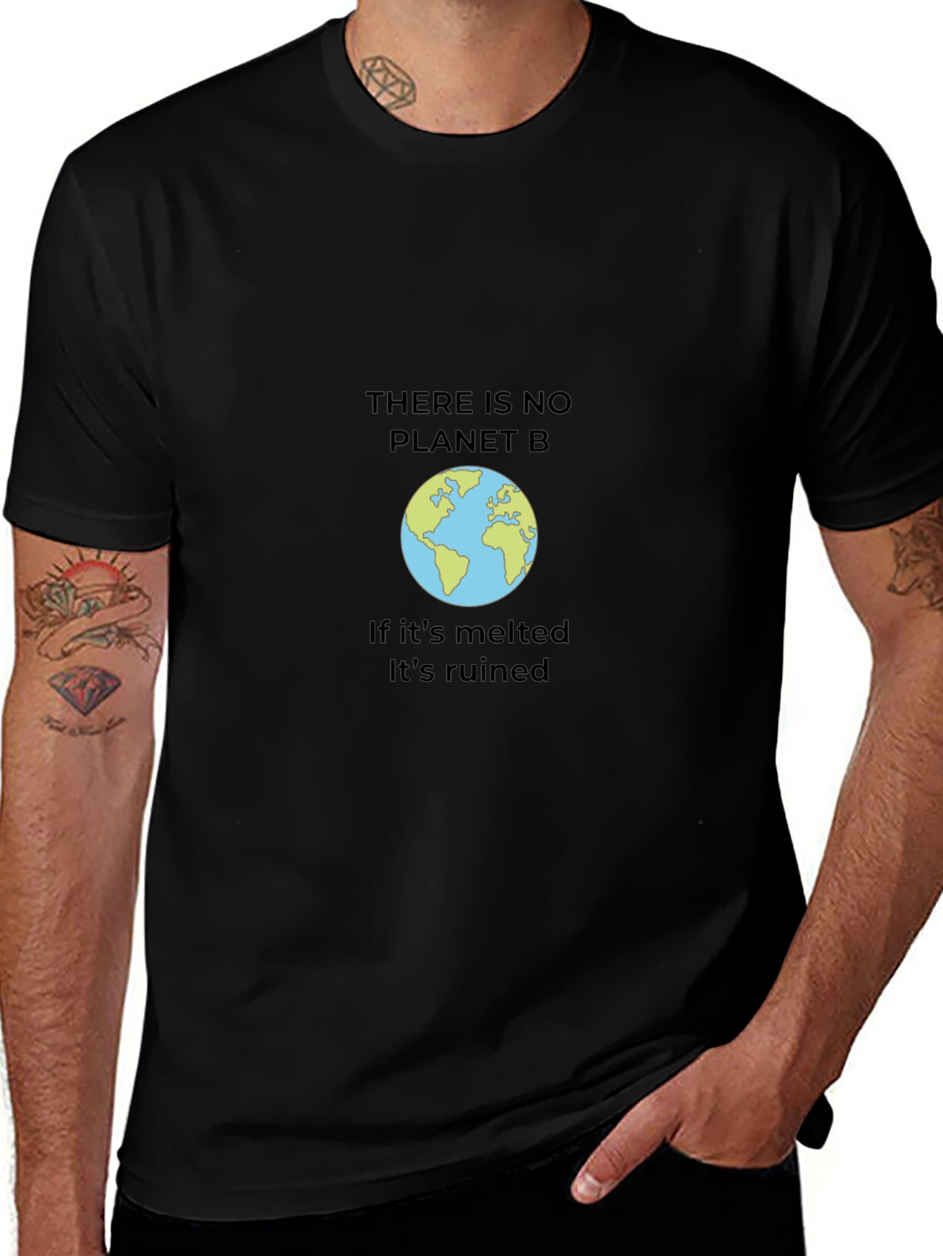 Eco-Friendly Black T-Shirt - Save the Planet