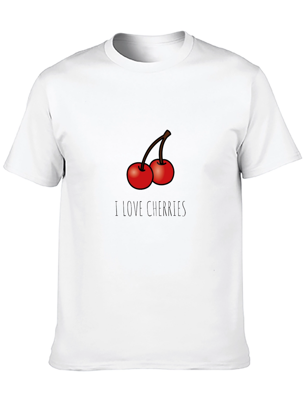 I Love Cherries Graphic T-Shirt - Black