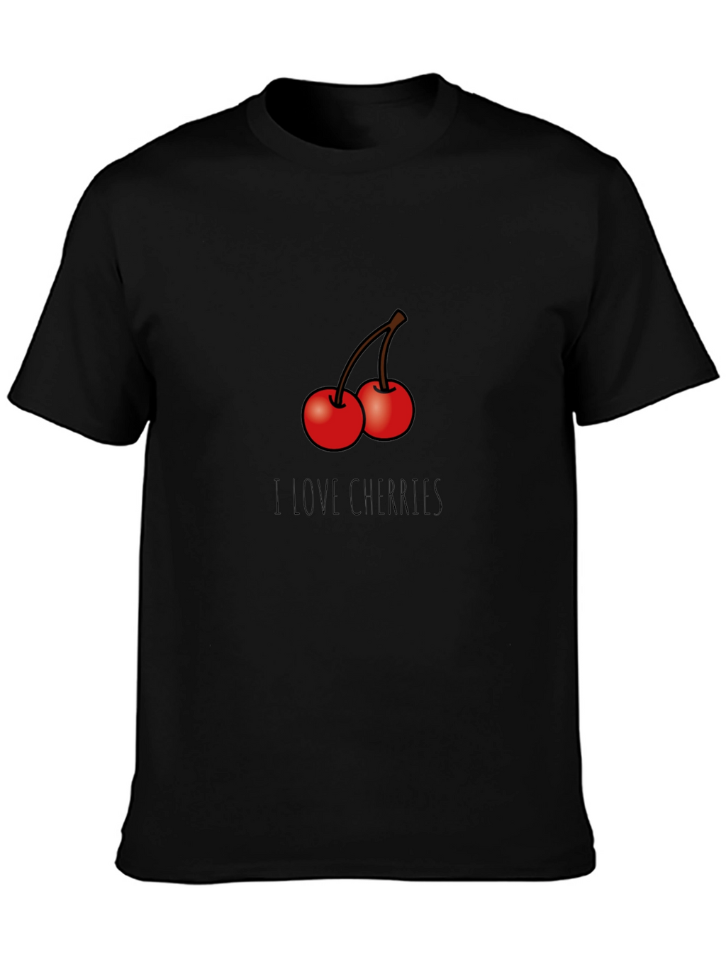 I Love Cherries Graphic T-Shirt - Black
