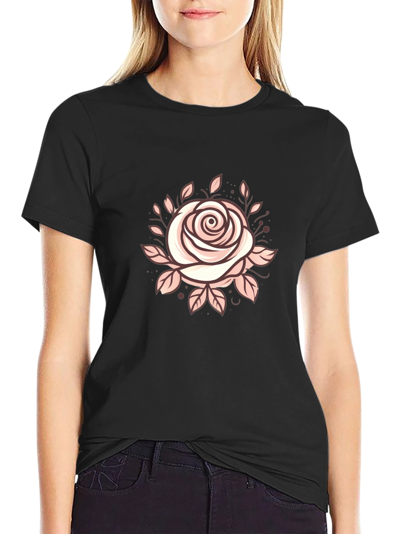 Rose Graphic T-Shirt - Stylish Floral Design