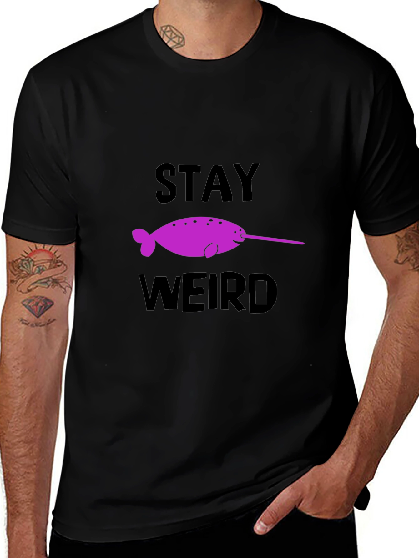 Stay Weird Narwhal Graphic T-Shirt