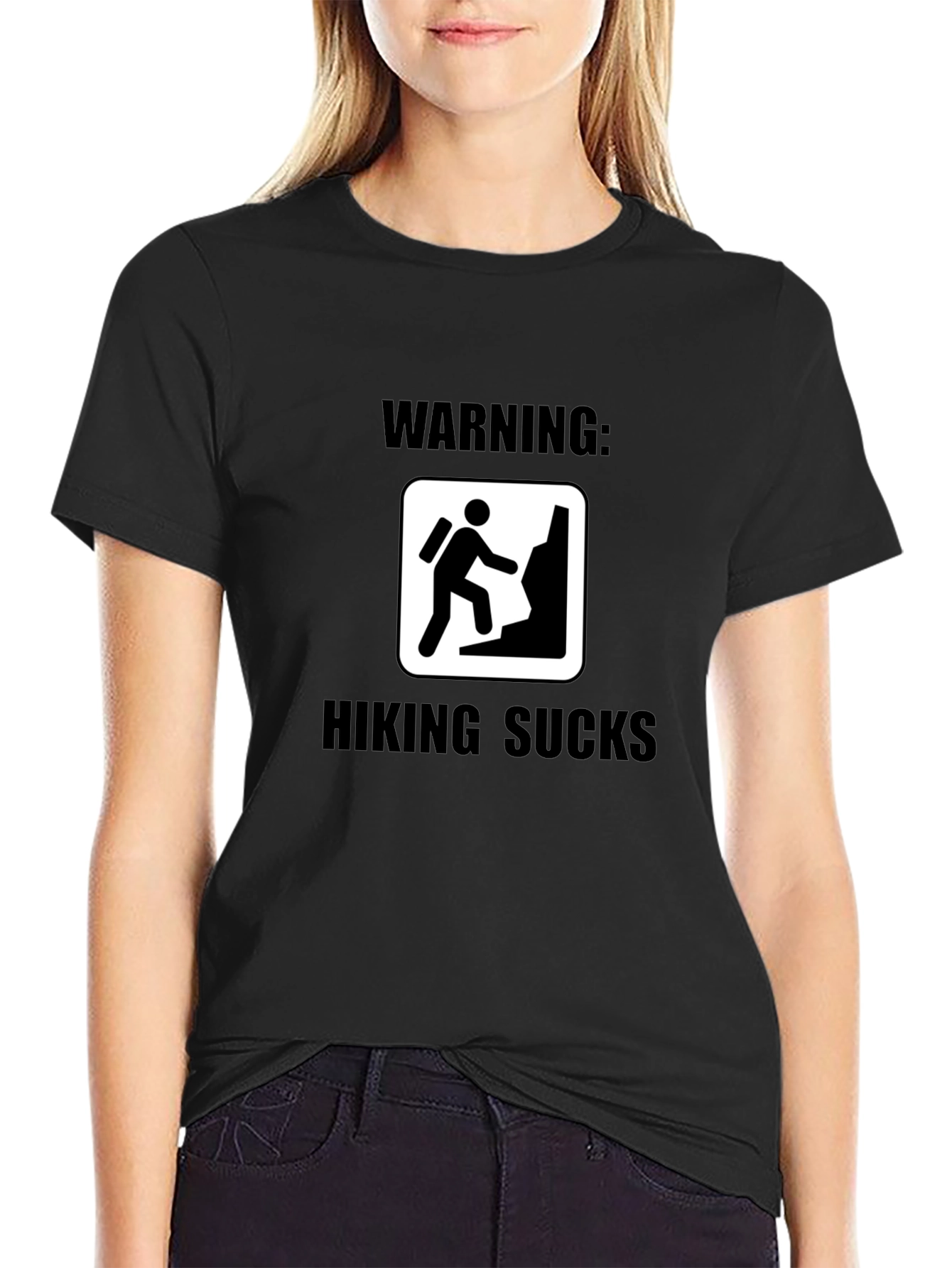 Warning: Hiking Sucks Black T-Shirt