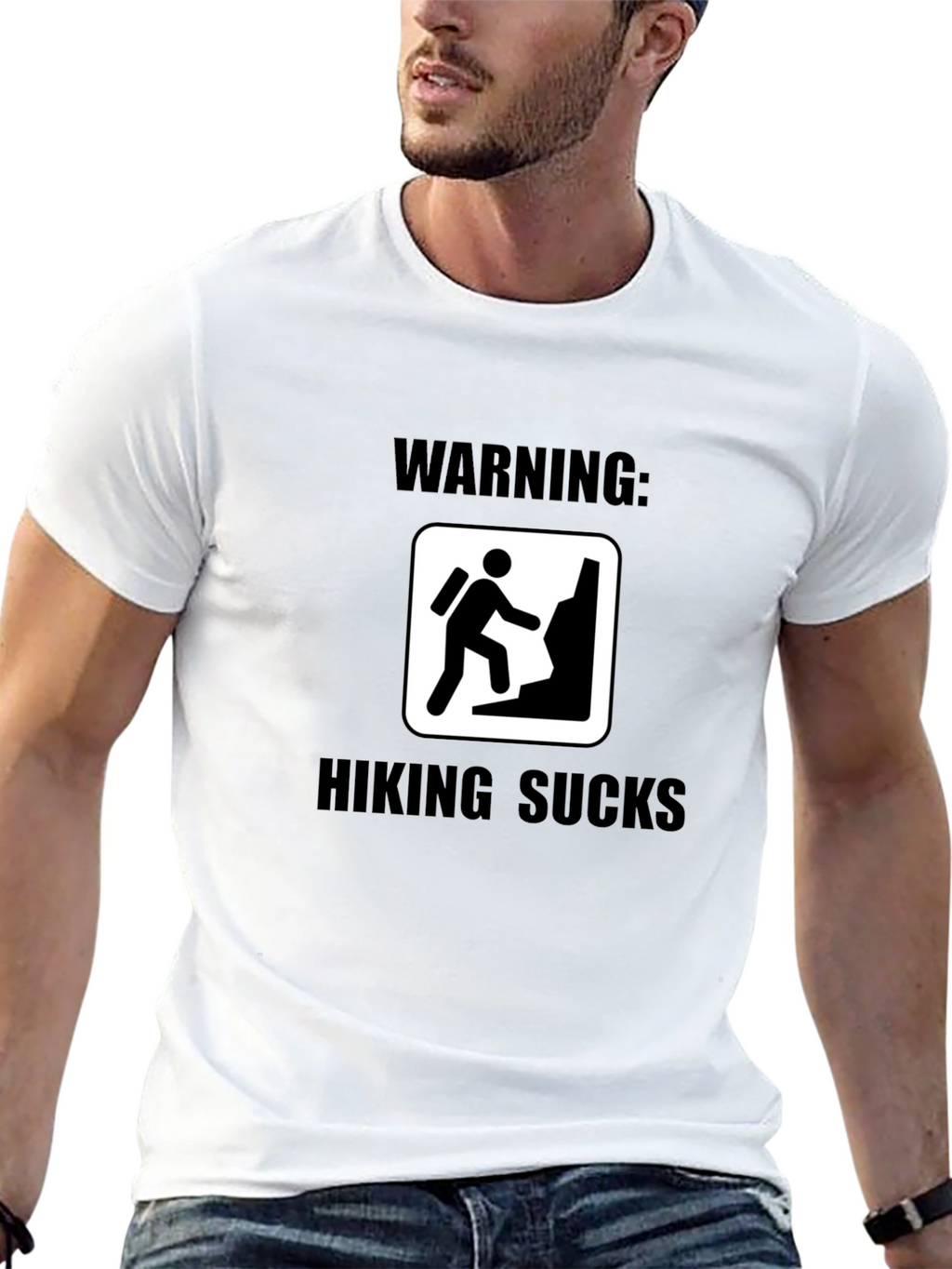 Warning: Hiking Sucks Black T-Shirt