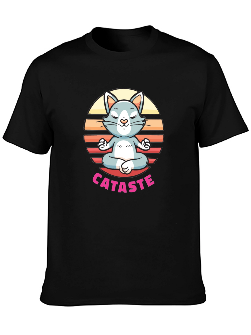 Cataste Yoga Cat T-Shirt - Meditating Feline Tee