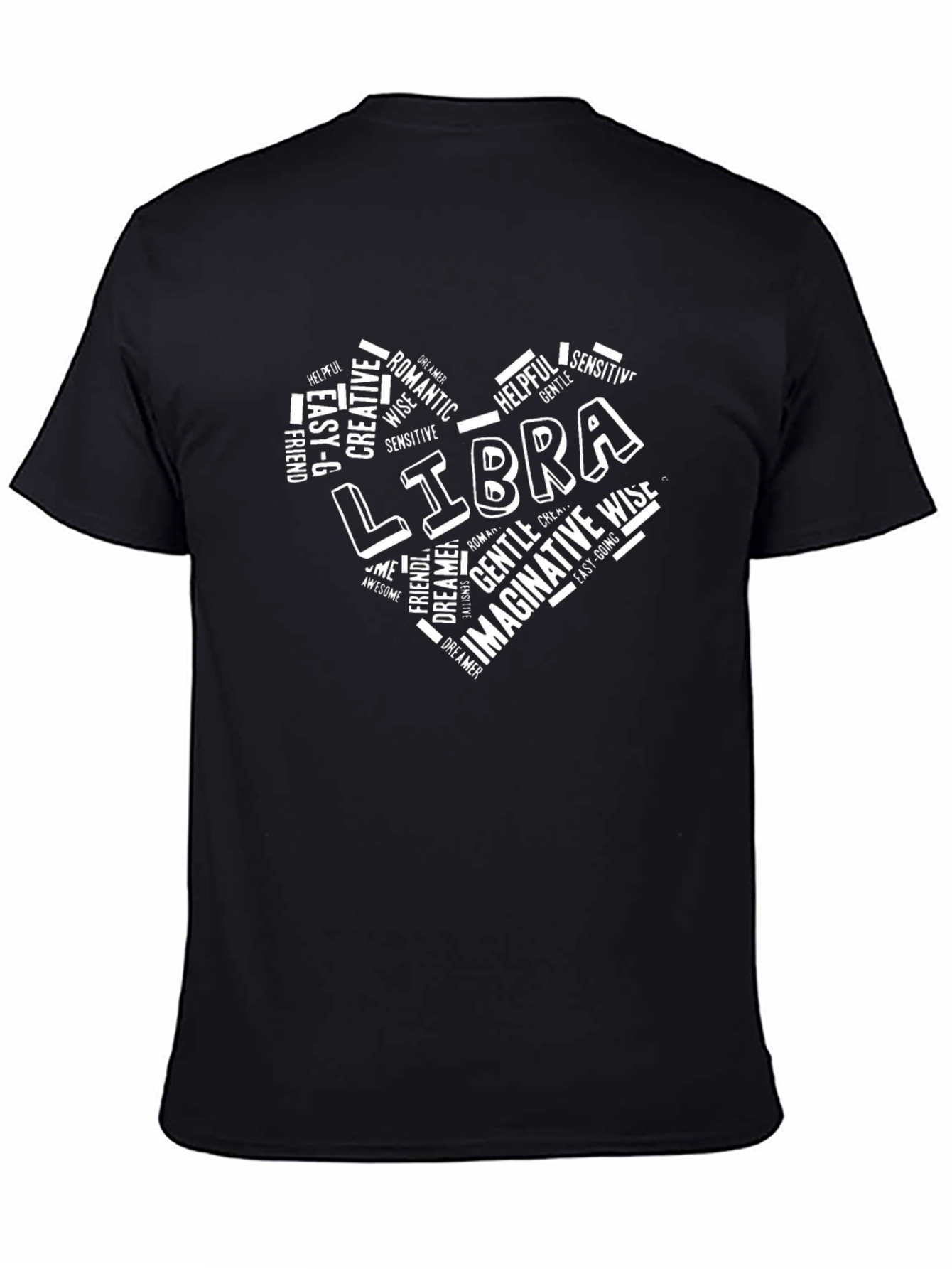 Libra Zodiac Sign T-Shirt - Heart Word Art Design