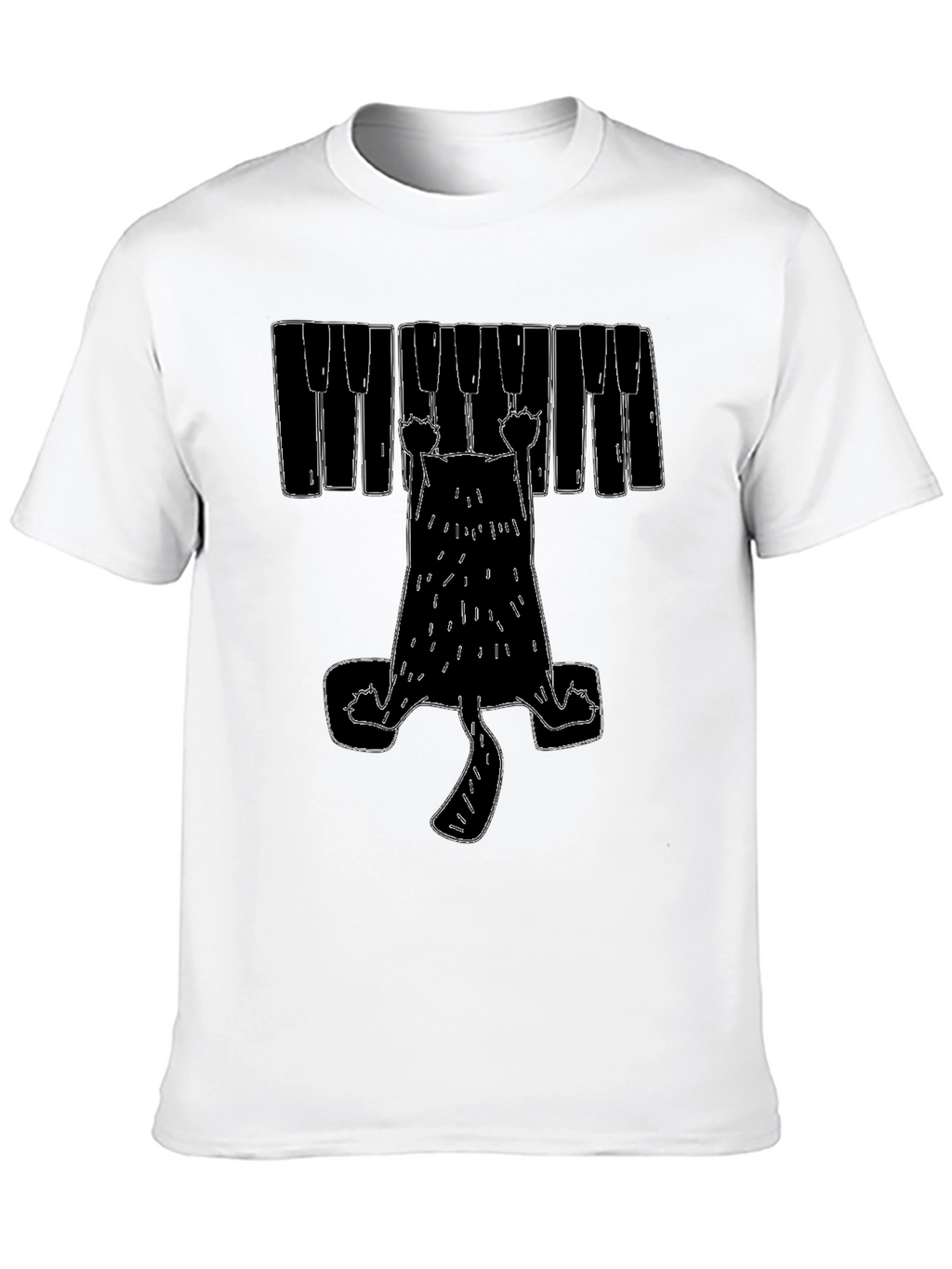 Piano Cat Graphic T-Shirt
