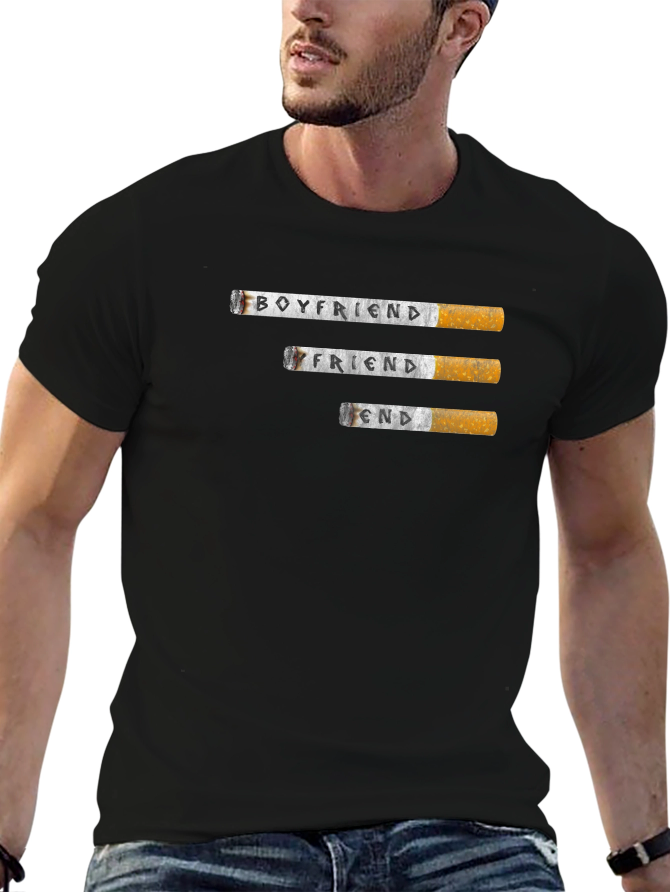 Boyfriend Friend End Cigarette T-Shirt - Graphic Tee